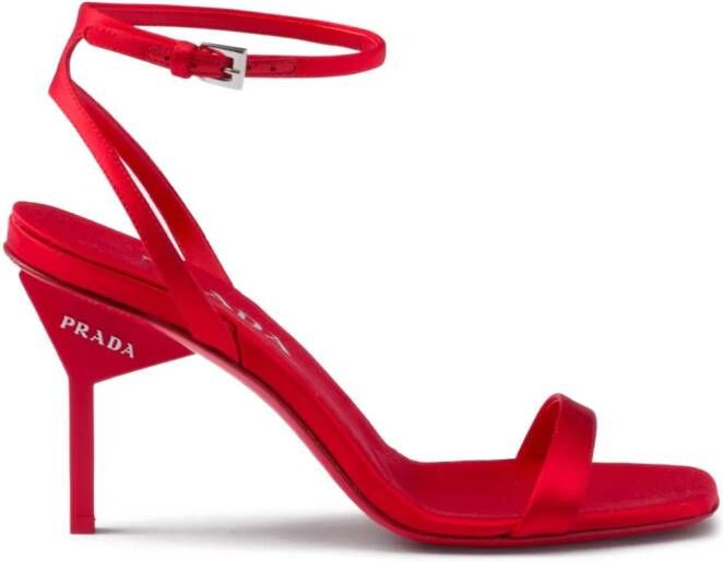 Prada Rene sandalen met geometrische hak Rood