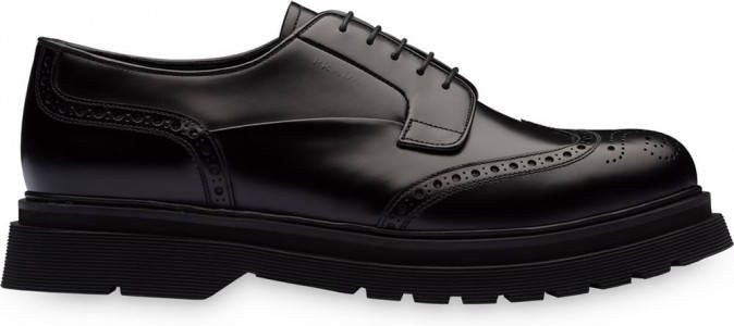 Prada Derby veterschoenen Zwart