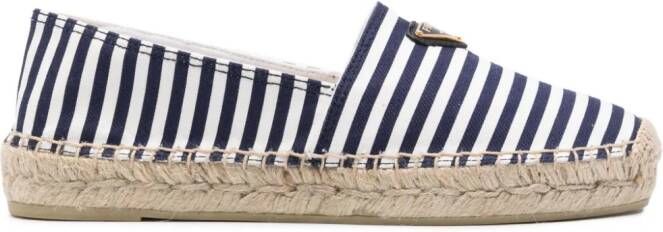 Prada Gestreepte espadrilles Blauw