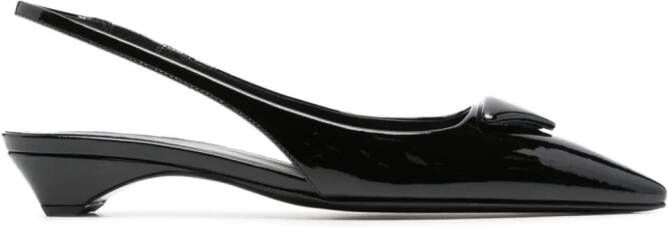 Prada Lakleren slingback pumps Zwart