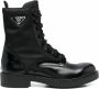 Prada Leren combat boots Zwart - Thumbnail 1