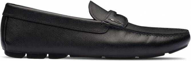 Prada Leren loafers Zwart