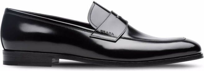 Prada Leren loafers Zwart