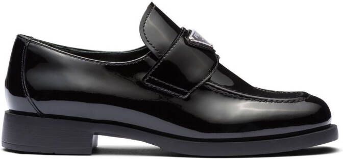 Prada Leren loafers Zwart