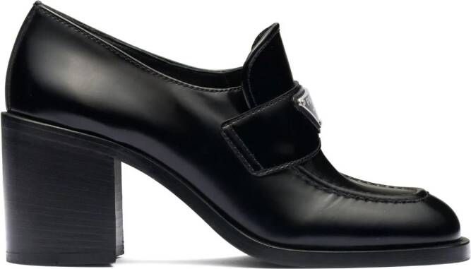 Prada Leren loafers Zwart