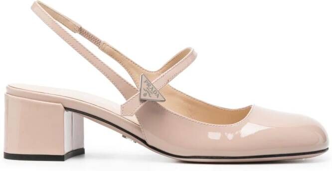 Prada Leren slingback pumps Beige