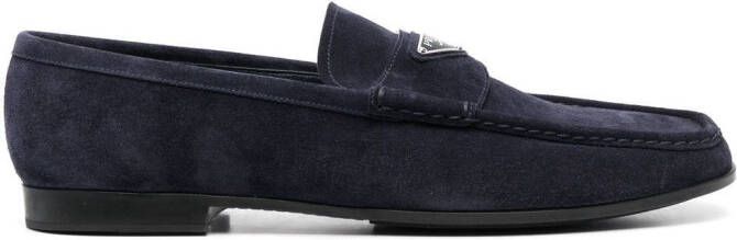 Prada Loafers met logoplakkaat Blauw