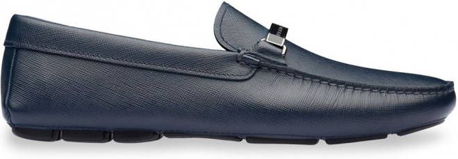 Prada Loafers met logoplakkaat Blauw