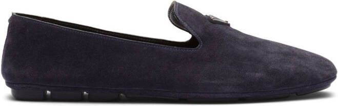 Prada Loafers met logoplakkaat Blauw