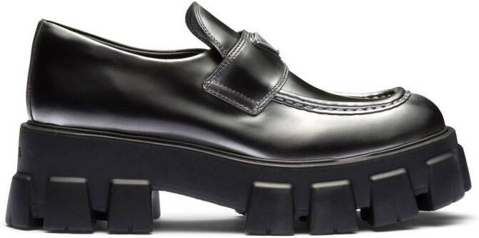 Prada Moonlith leren loafers met ombré-effect Zwart