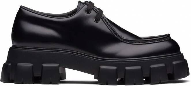 Prada Monolith veterschoenen Zwart