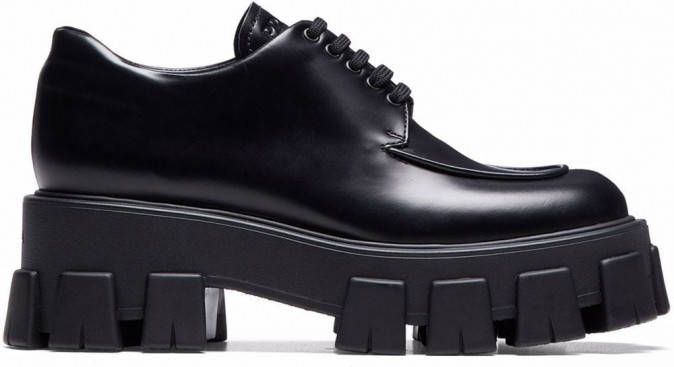 Prada Monolith veterschoenen Zwart