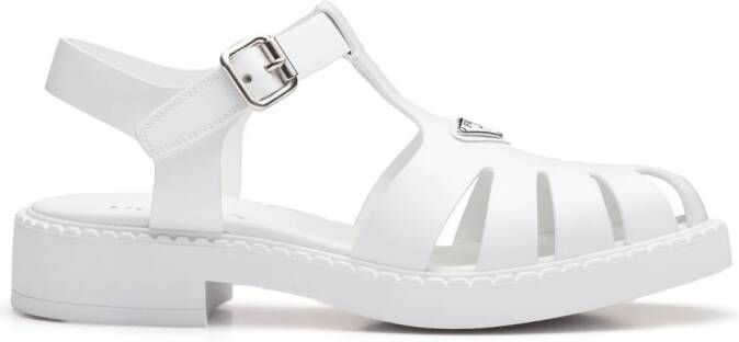 Prada Sandalen met logo Wit