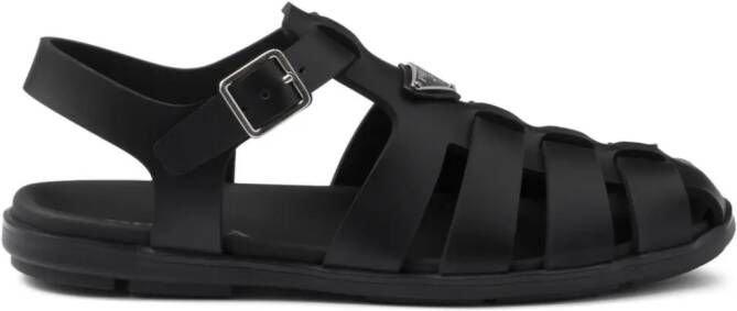 Prada Sandalen met logo Zwart