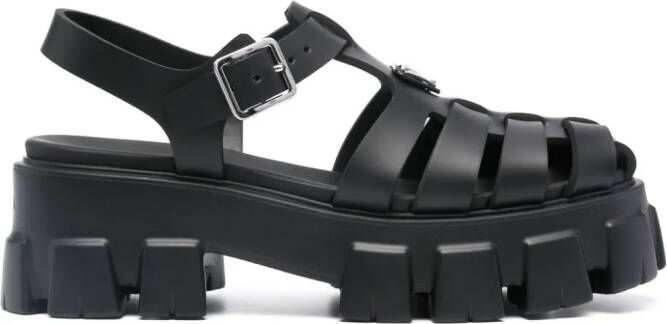 Prada Sandalen met plateauzool Zwart