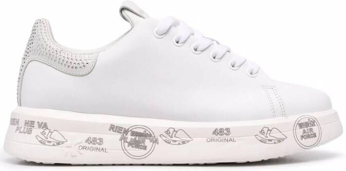 Premiata Belle sneakers met kristal Wit