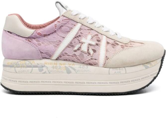 Premiata Beth sneakers met plateauzool Roze