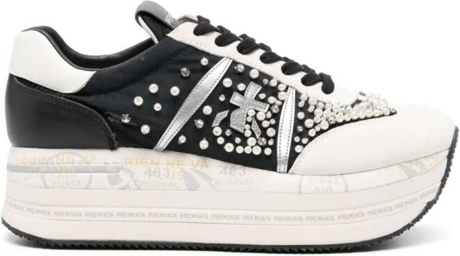 Premiata Beth sneakers verfraaid met imitatieparel Zwart