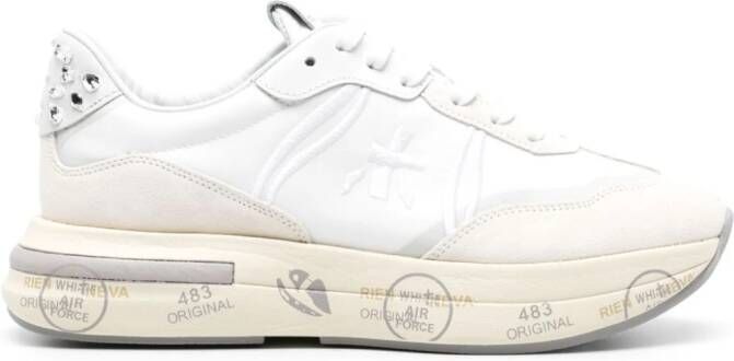 Premiata Cassie 6717 sneakers verfraaid met kristallen Wit