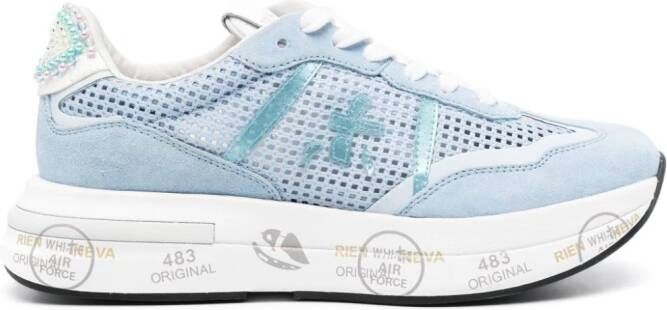 Premiata Cassie gebreide sneakers Blauw