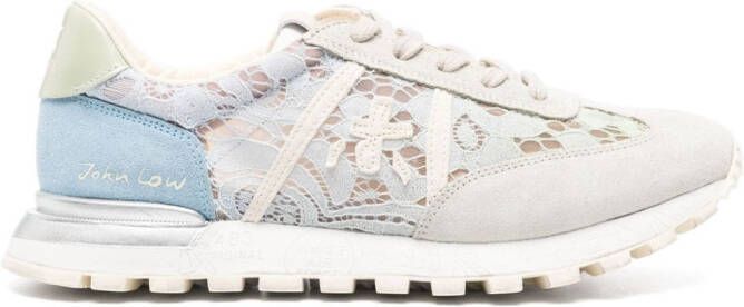 Premiata Johnlow sneakers met kant Blauw