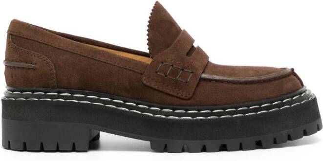 Proenza Schouler Leren loafers Bruin