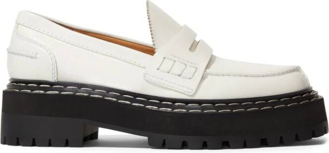 Proenza Schouler Leren loafers met plateauzool Wit