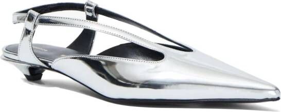 Proenza Schouler Leren slingback pumps Zilver