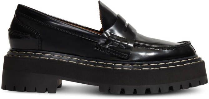 Proenza Schouler Leren loafers Zwart