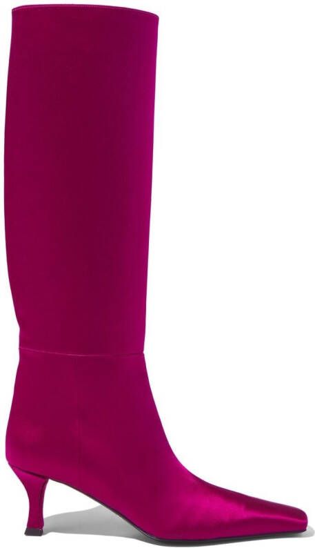 Proenza Schouler Trap satin knee-length boots Paars