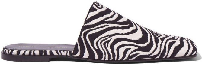 Proenza Schouler Slippers met zebra jacquard Wit