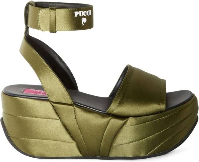 PUCCI ami sandalen met plateauzool Groen