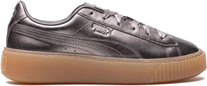 PUMA Basket metallic sneakers Zilver