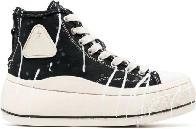 R13 Kurt sneakers met verfspatten Zwart