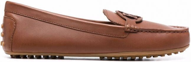 Lauren Ralph Lauren Brynn loafers met logopatch Bruin