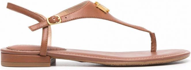 Lauren Ralph Lauren Ellington leren sandalen Bruin