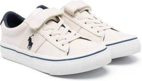 Ralph Lauren Kids Polo Pony sneakers met klittenband Beige