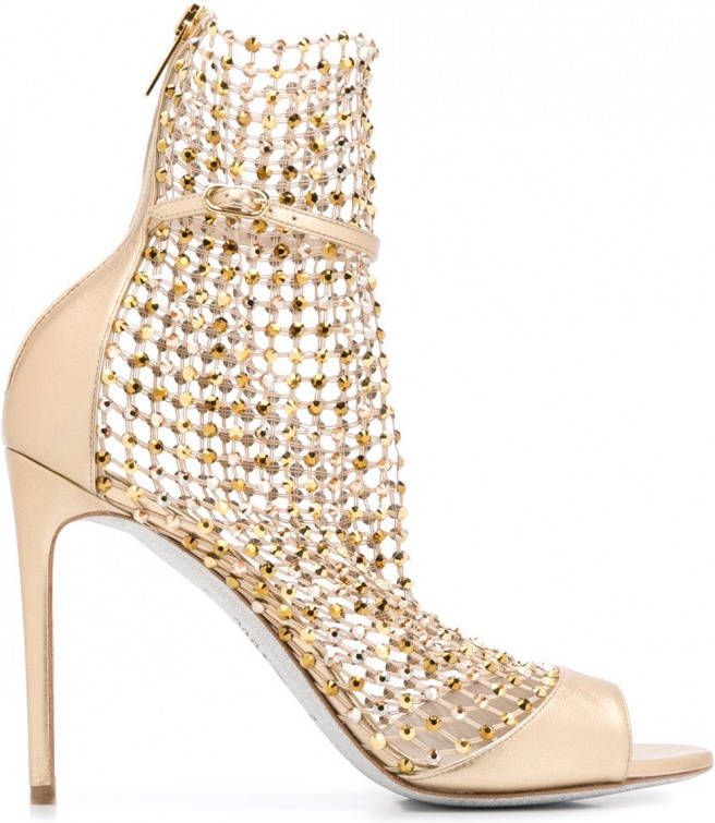 René Caovilla Galaxia stiletto sandalen Goud