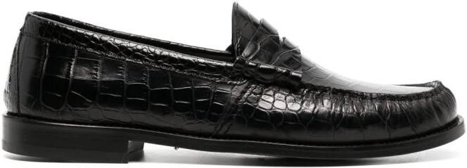 RHUDE Loafers met krokodillen-reliëf Zwart