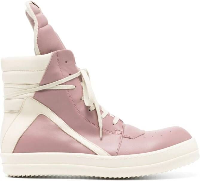 Rick Owens Geobasket high-top leren sneakers Roze