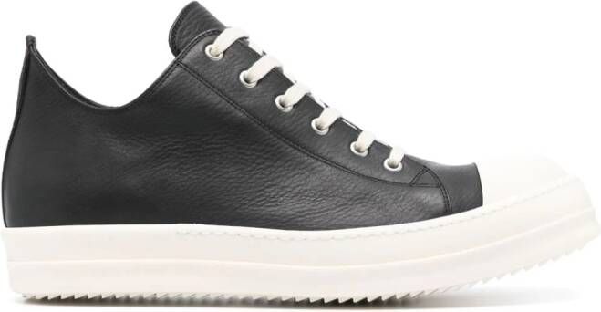 Rick Owens Leren sneakers met contrasterende neus Zwart