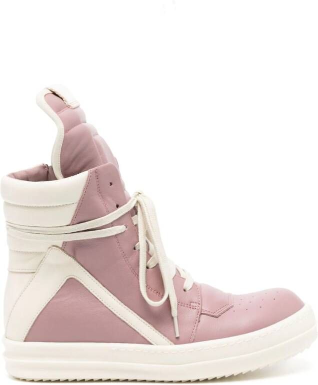 Rick Owens Lido Geobasket sneakers van kalfsleer Roze