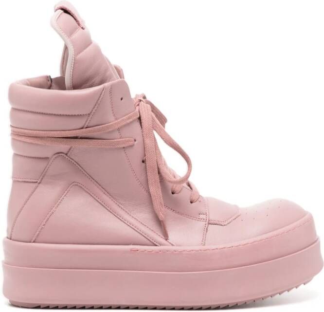 Rick Owens Mega Bumper Geobasket leather sneakers Roze