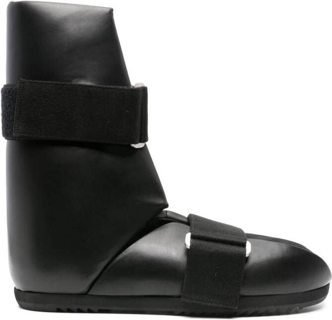 Rick Owens Splint leren laarzen met open neus Zwart