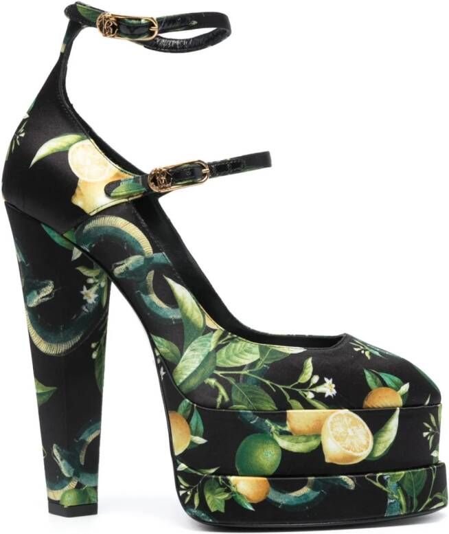 Roberto Cavalli 160mm pumps met plateauzool Zwart