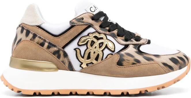 Roberto Cavalli Sneakers met dierenprint Beige