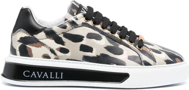 Roberto Cavalli Leren sneakers Beige