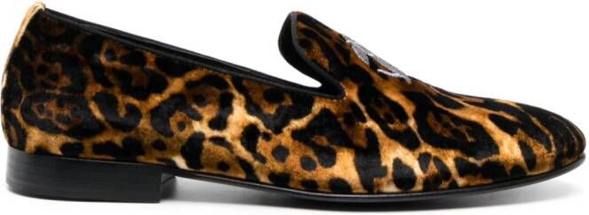 Roberto Cavalli Leren loafers Zwart