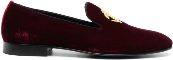 Roberto Cavalli Loafers met fluwelen afwerking Rood