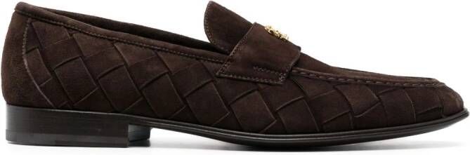 Roberto Cavalli Loafers met logoplakkaat Bruin